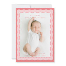 Design de borda dupla, cor-de-rosa ondulado