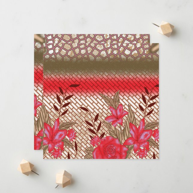 Anúncio Design de tecido de intricato com padrões florais (Frente/Verso In Situ)