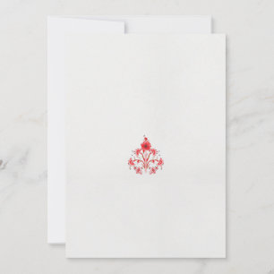 Anúncio design de uma flor vermelha sobre fundo branco