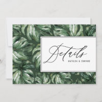 Detalhes de casamento de folhagem de folha de palm