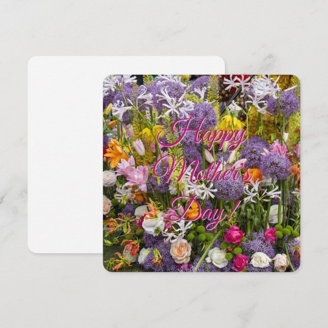 Anúncio Dia de as mães feliz com flores (Frente/Verso)