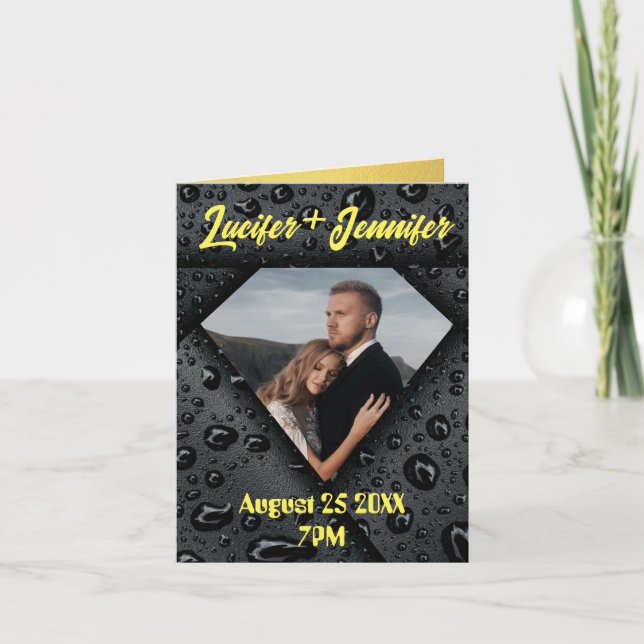 Anúncio Diamante Dourado Moderno Elegante Casamento Person (Frente)