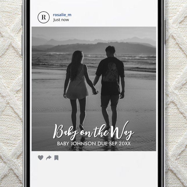 Anúncio Digital Social Media Pregnancy Reveal Photo (Criador carregado)