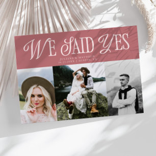 Anúncio Dissemos Sim Casamento vintage Multifoto Rosa