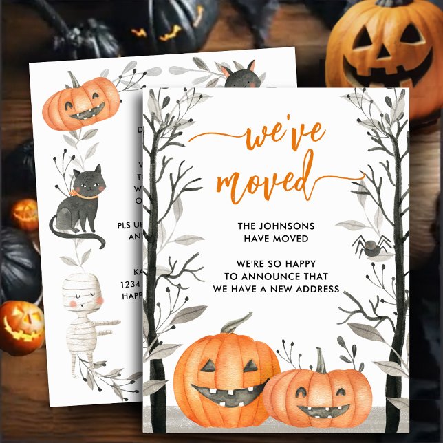 Anúncio Diversão Da Abóbora De Halloween Mudamos De Endere (Criador carregado)