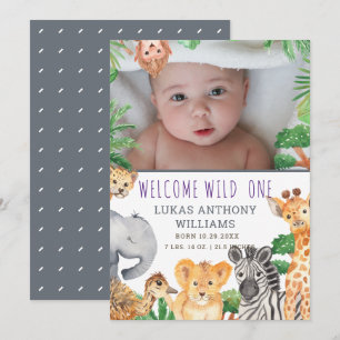 Anúncio Diversão da selva Safari Animal Baby Announth