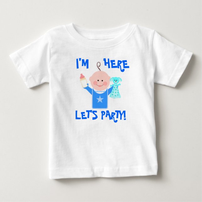 Anúncio do Baby Boy / Chegada do T-Shirt (Frente)