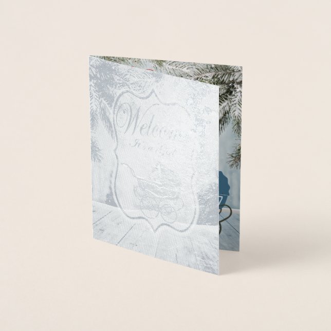 Anúncio do Baby Foil de Natal & Obrigado (Frente)