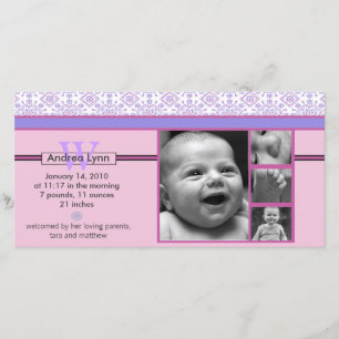 anúncio do bebê com padrão de bandana rosa e p