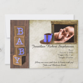 Anúncio do Bebê da Foto do País Rustic Blue