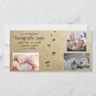 Anúncio do bebê das pegadas da praia