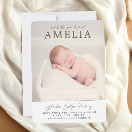 Anúncio do bebê de colagem de fotos neutra