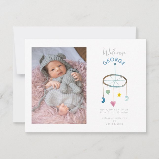 Anúncio do bebê de fotografia móvel de um bebê (Frente)