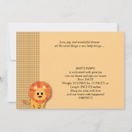 Anúncio do Bebê do Butterscotch Lion