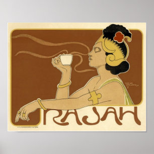 Anúncio do café do vintage de Rajah - poster