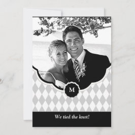 Anúncio do casamento da foto do monograma do