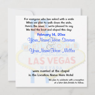 Anúncio do Casamento de Las Vegas