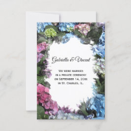 Anúncio do Casamento de Quadro da Flor Hydrangea