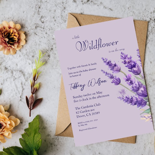 Anúncio do Chá de fraldas lavanda (Criador carregado)