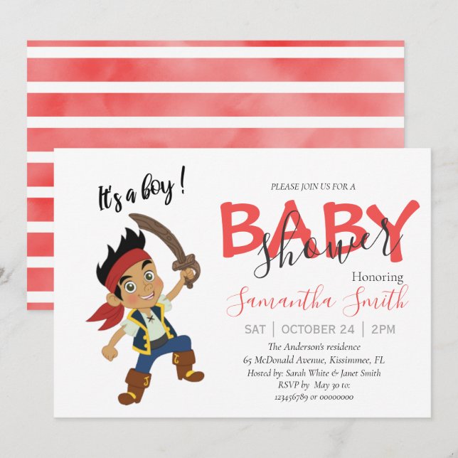 Anúncio do chá de fraldas pirata (Frente/Verso)