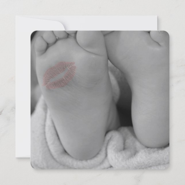 Anúncio do convite do chá da pegada dos pés do (Frente)