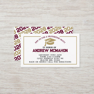 Anúncio do Convite para Formando Dourado Burgundy