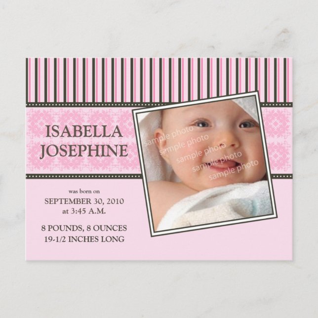 Anúncio do Damask & Stripes Pink Baby (Frente)