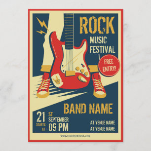 Anúncio do evento musical de retrô Convite