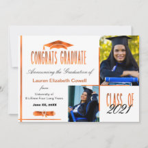 Anúncio do Formando Branco e Laranja da Foto Moder