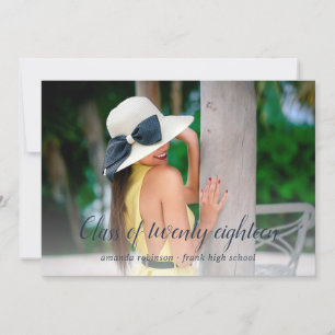 Anúncio do Formando de faixas azuis e mauve escura