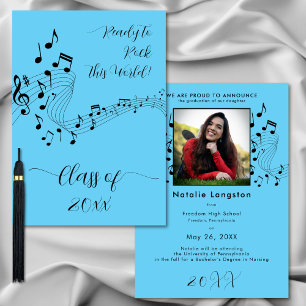 Anúncio do Formando de Foto Azul Rock Black