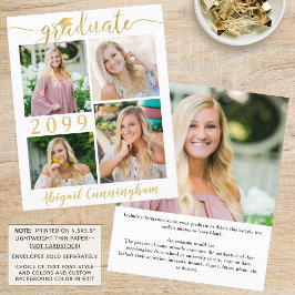 Anúncio do Formando de Foto Dourado 5 Metálico de 