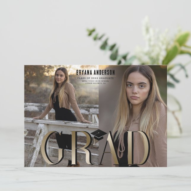 Anúncio do Formando de Foto para Graduação de Form (Em pé/Frente)