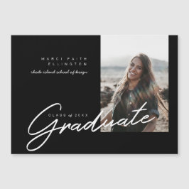 Anúncio do Formando Preto Clássico de Foto Moderno