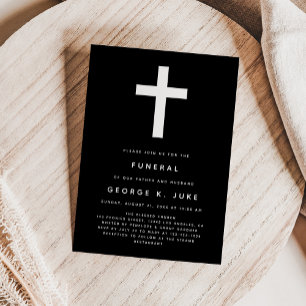 Anúncio do Funeral Moderno Negro E Branco