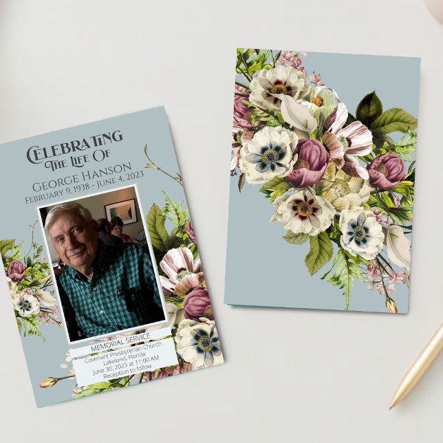 Anúncio do Memorial do Funeral Floral Verde (Criador carregado)