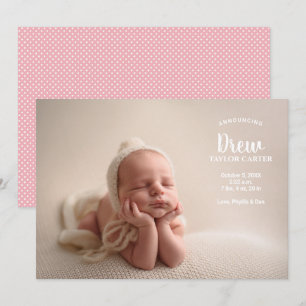 Anúncio do Nascimento da Foto de Nossa Bebê