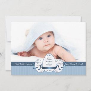 Anúncio do nascimento da foto do azul da páscoa