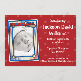 Anúncio do nascimento da foto do basebol