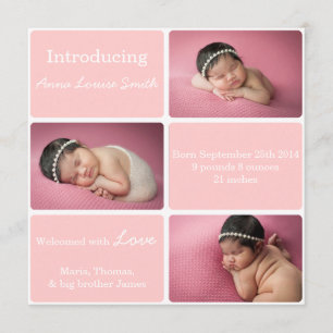 Anúncio do nascimento da foto do rosa 3