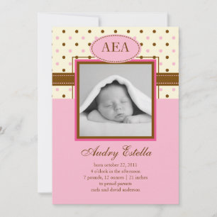 Anúncio do nascimento do bebé da foto