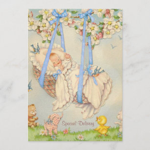 anúncio do nascimento dos azuis bebés do