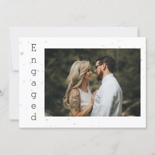 Anúncio do Noivado Confetti Floral cor-de-rosa