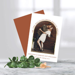 Anúncio do Noivado de Foto do Arch Dourado Terrac