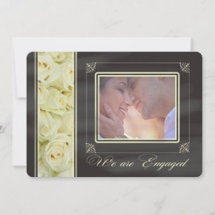 anúncio do noivado de fotos de rosas brancas