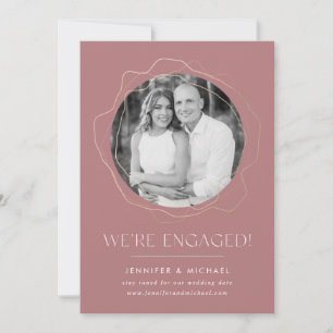 Anúncio do Noivado de Fotos em Círculos abstrato