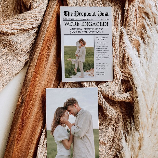 Anúncio do Noivado de jornal Salvar a Data (Criador carregado)