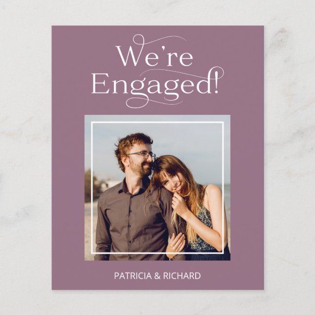 Anúncio do Noivado de Orçamento Salvar a Foto da D (Frente)