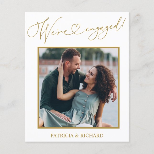 Anúncio do Noivado de Orçamento Salvar a Foto da D (Frente)