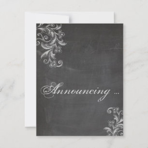 Anúncio do Noivado Floral Chalkboard